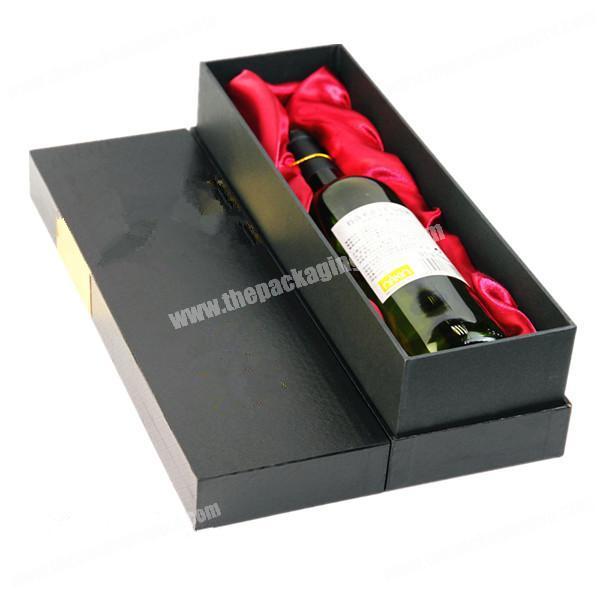 2019 New high end cheap custom silk ribbon wine paper gift wine bottles packing boxes