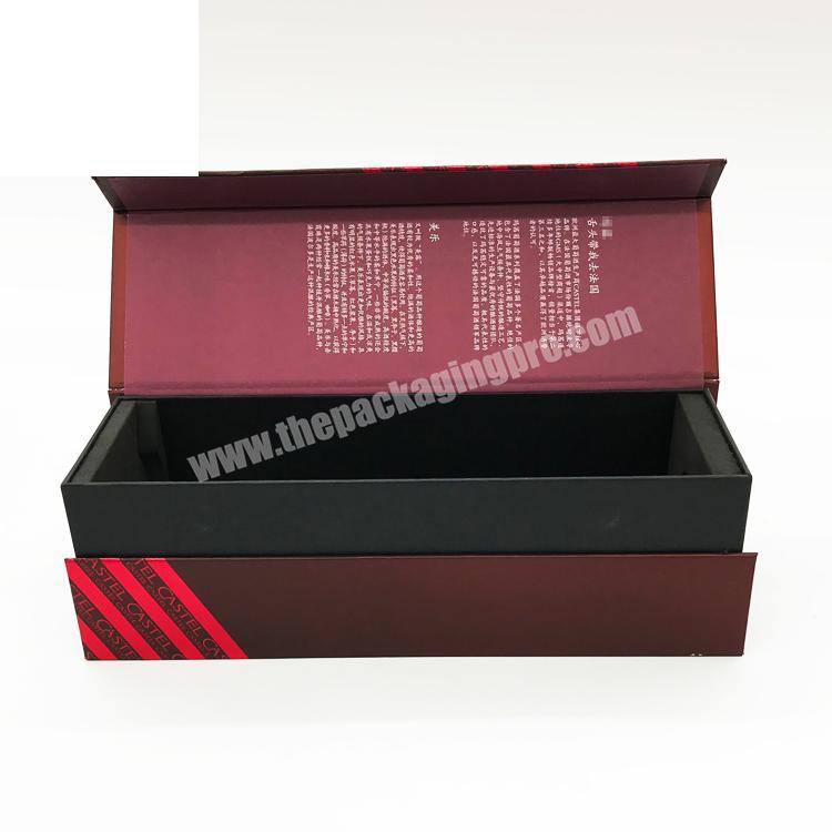 2019 Paper cardboard art paper CMYK printing customized red wine gift box