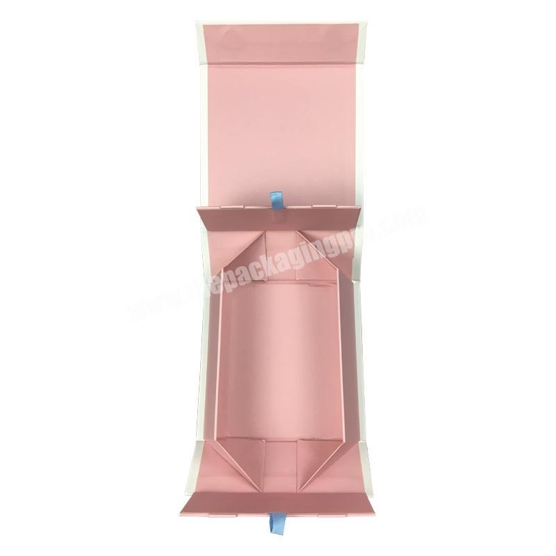 2019 Popular Scarf Gift Packaging Pink Folding Magnetic Box Royal Recyclable