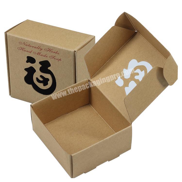 2019 recycled custom folding kraft paper soap packaging paper box with window