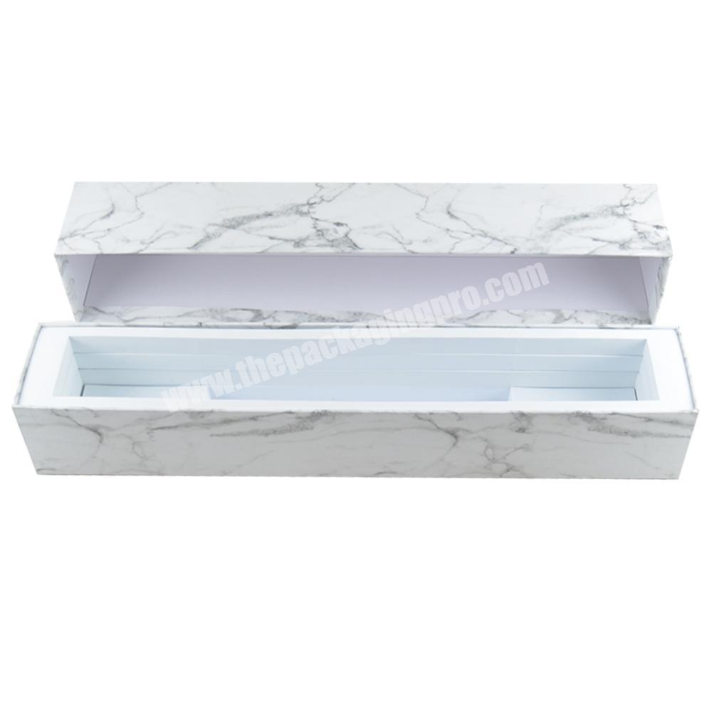 2019 Wholesale Long Stem Flower Box Marble Gift Printed Packaging Box Handmade Flower Two Piece Box