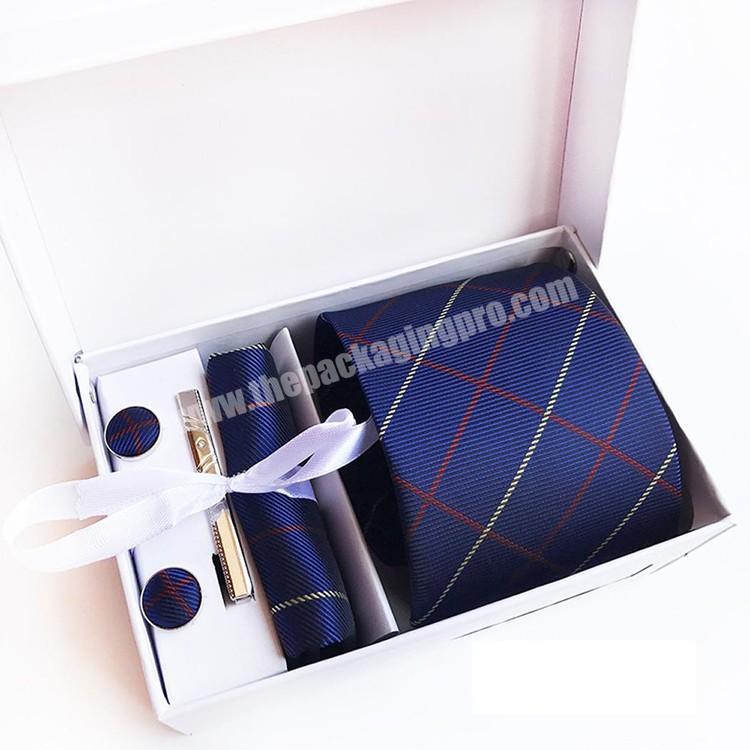 2020 cheap Cardboard Paper Rigid Two Piece Silk Neck Tie Retail Packaging Gift Boxes