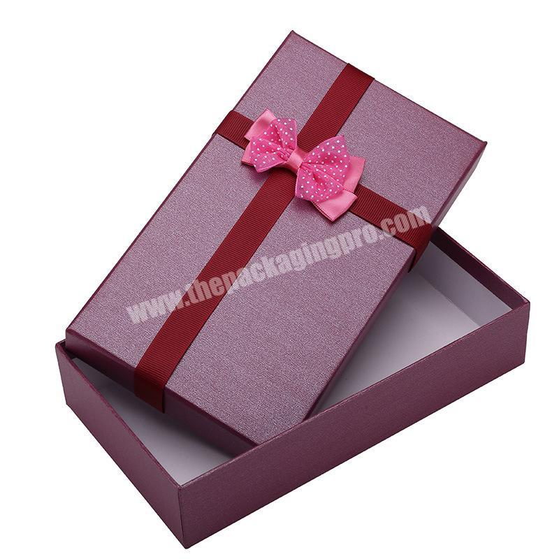 2020 Custom LOGO With Ribbon Bow Fancy Cardboard Box For Wallet
