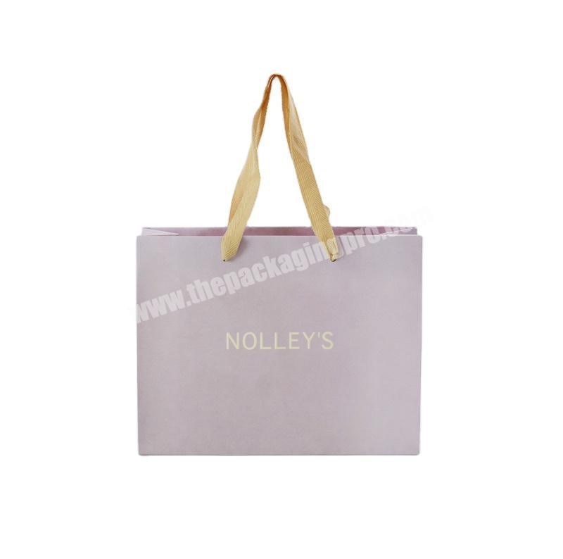 2020 Custom paper bag personalized printing logo purple shopping gift bags packaging