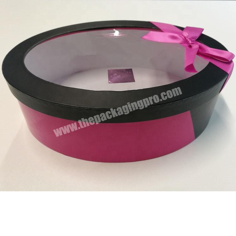 2020 Factory direct sales custom PET window round gift box with lids