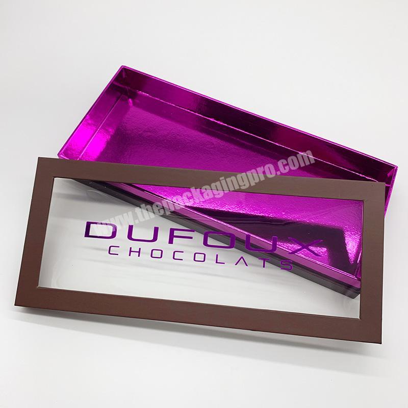 2020 Factory wholesale Luxury candy packaging custom Logo chocolate packaging paper gift boxes with PVC window