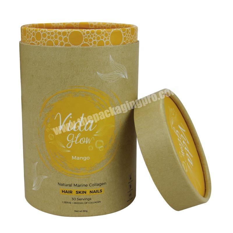 2020 Fast Delivery Turned Edge Natural Kraft Paper Cardboard Round Tube Packaging Box