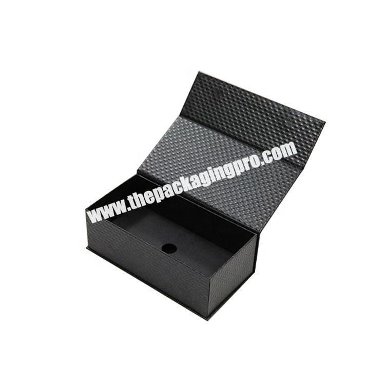 2020 hot sale box printed logo jewelry box black cardboard book shaped foldable gift box with magnet