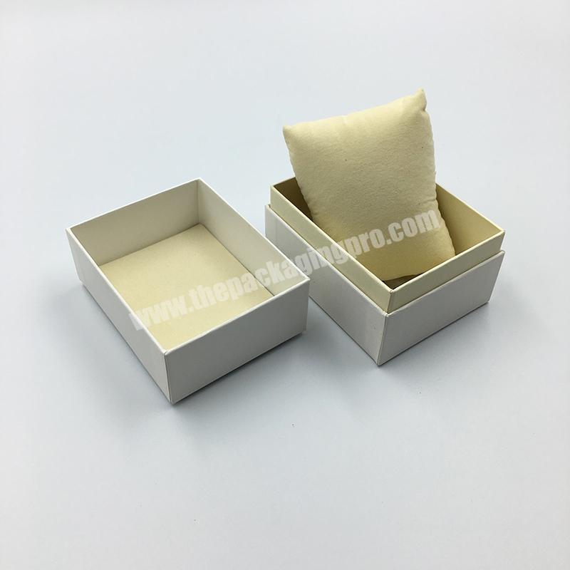 2020 hot sale Custom Brand Watch Box White Paper Material Gift Watch Box with Pillows