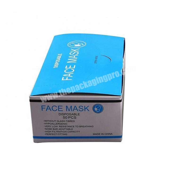 2020 Hot sale Customized   packaging paper box for disposable face mask,  box for medicine surgical face mask