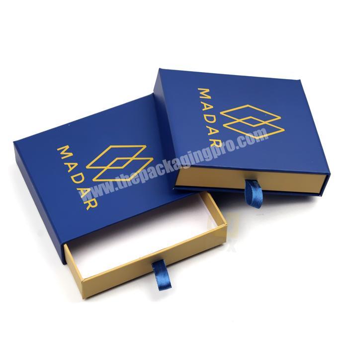 2020  HOT sales Packaging blue Rigid Sliding drawer gift box cardboard paper Packaging boxes for  jewelry  Boxes