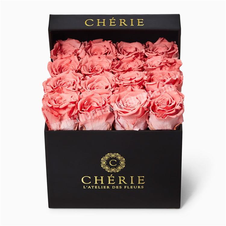 2020 Hot Selling Luxury Black Cardboard Rose Flower Gift Box with Lid