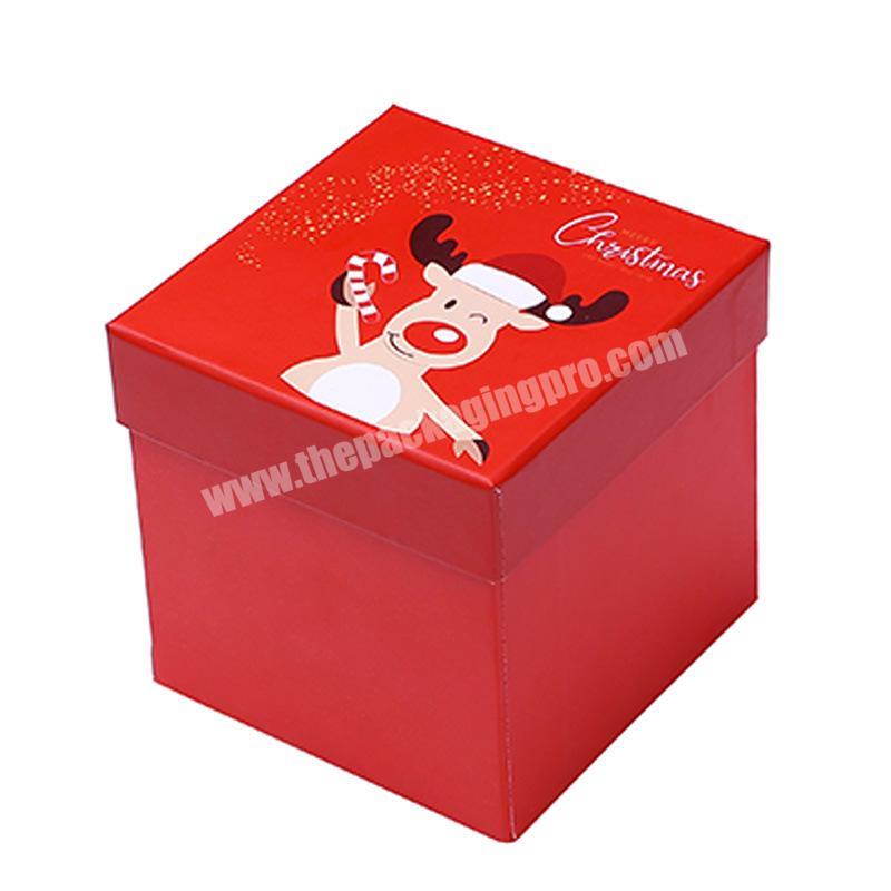 2020 Latest Design Low Price Square Lovely Christmas Apple Chocolate Gift Packaging Box with Custom Logo