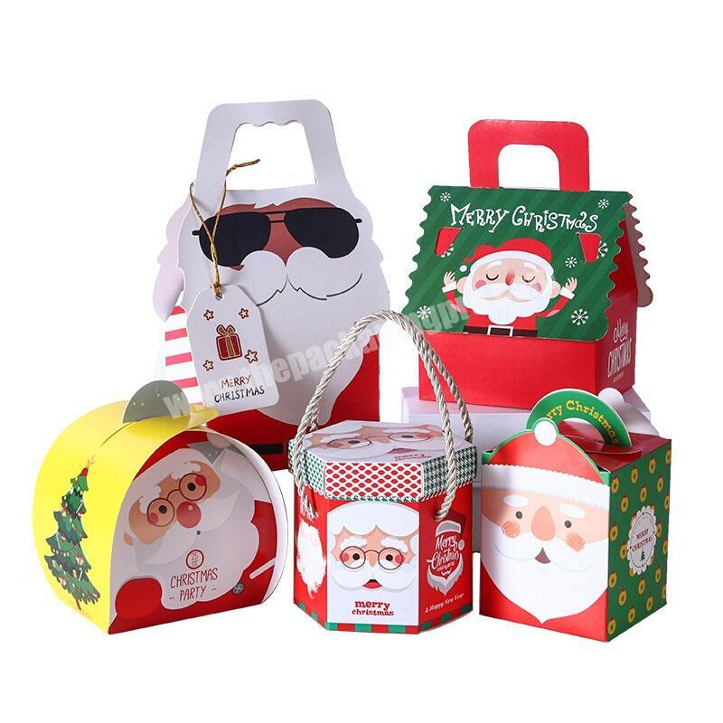 2020 Latest Design Portable Recycle  Mini Cute Christmas EVE Gift Packing Box for Apple Candy Cake