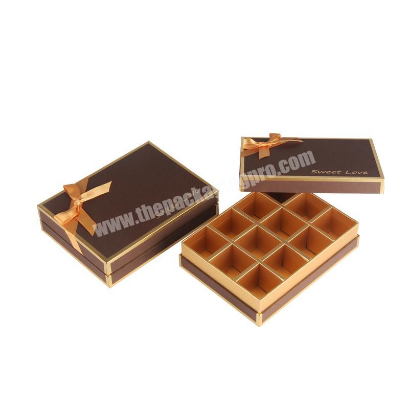 2020 luxury chocolate box cardboard package coated paper insert with custom logo