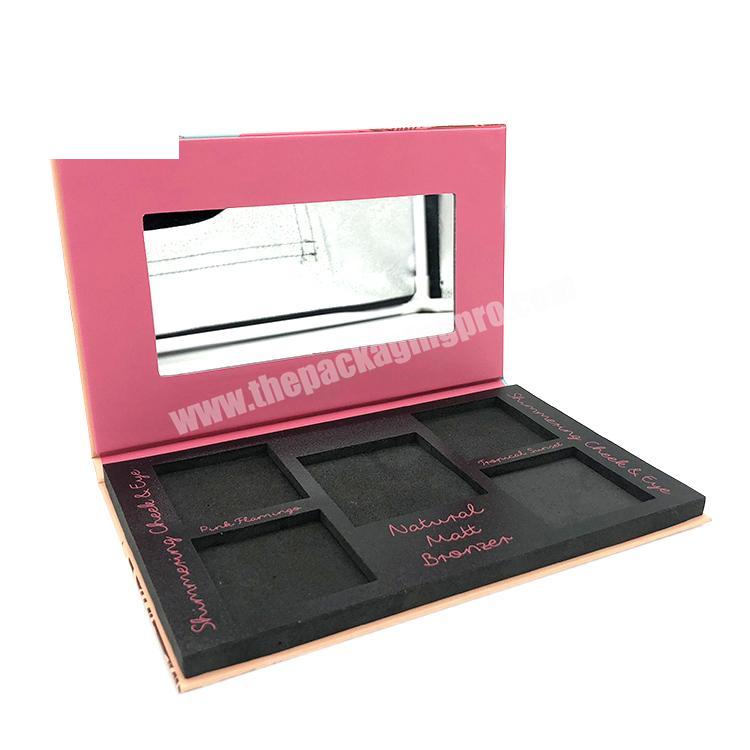 2020 Multicolor high private label eye shadow palette cases CMYK printing women eyeshadow case mirror gift box