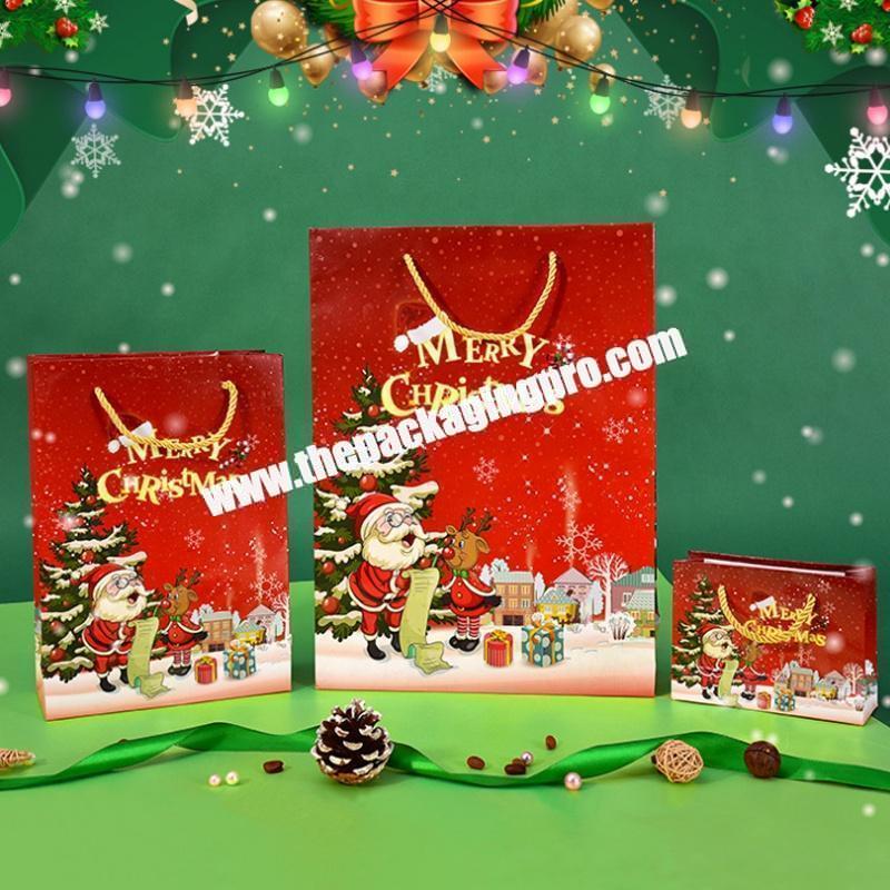 2020 new arrivals eco friendly packaging recycled gift kraft Christmas paper bags