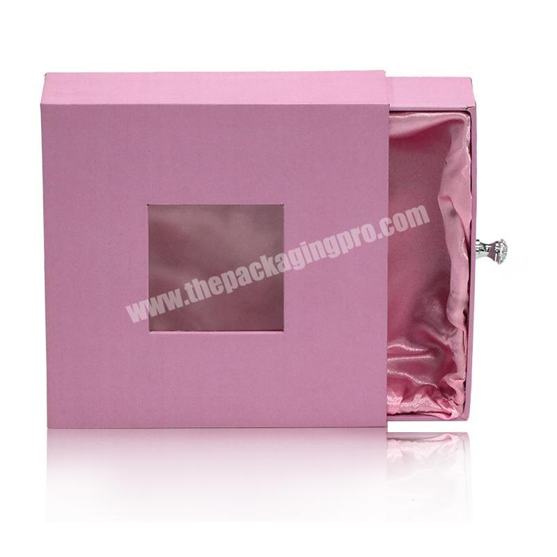 2020 new design premium pen packaging box matte Pink kraft drawer box wedding favor boxes with EVA tray
