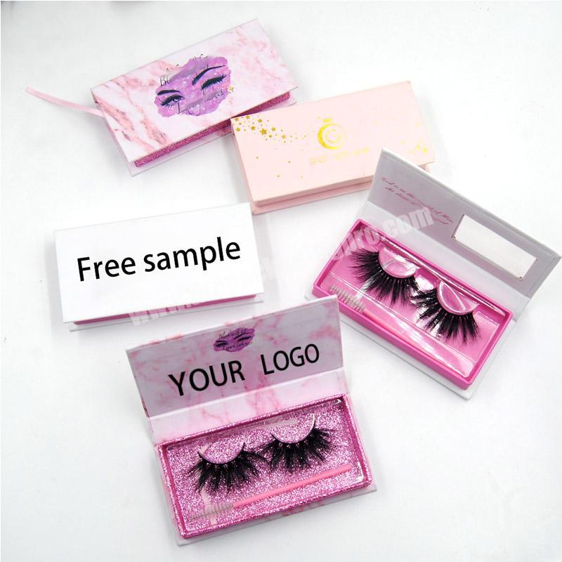 2020 new marble custom private logo pink false eyelash packaging box
