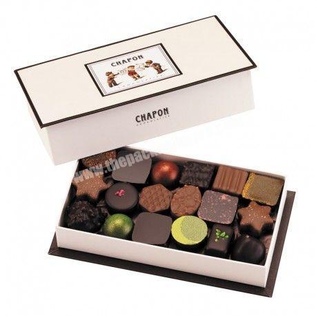 2020 New Style Cardboard Multi-color  Printing Hard Paper Chocolate Box Blue Clear Cover Chocolate Party Gift Box