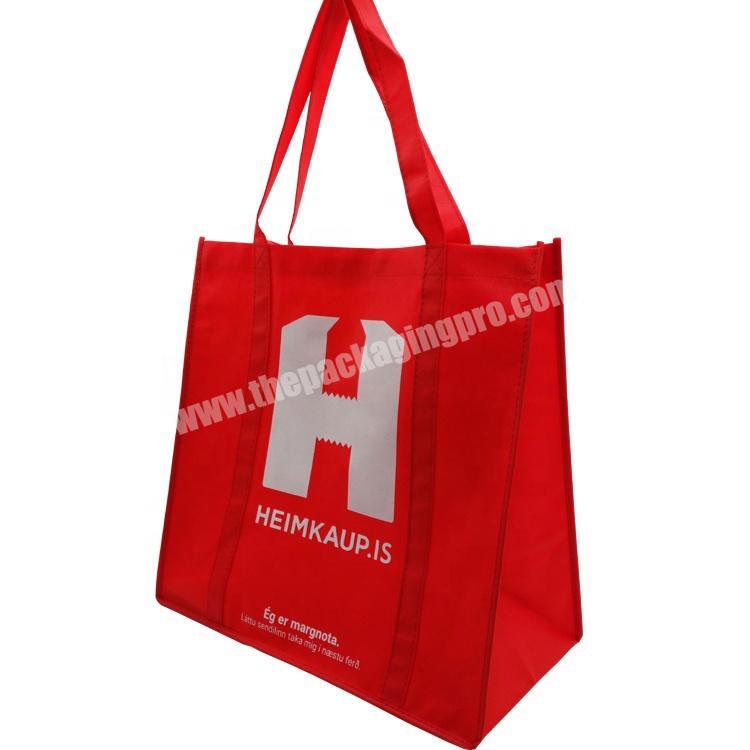 2020 new year grocery reusable red non woven cloth bag with your logo