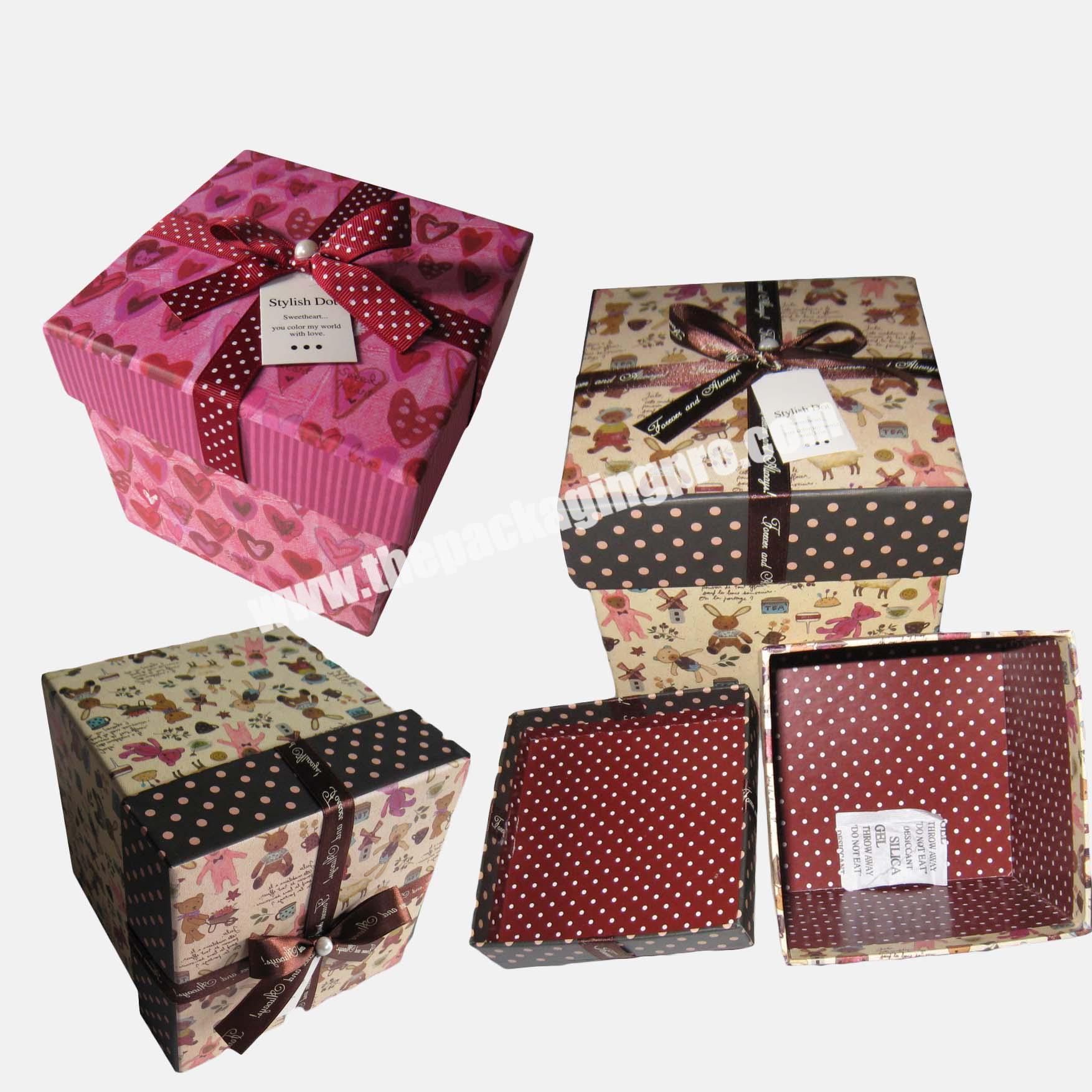 2020 Newest  Square Birthday  Gift box Packaging paper box  Various Colors  customized design