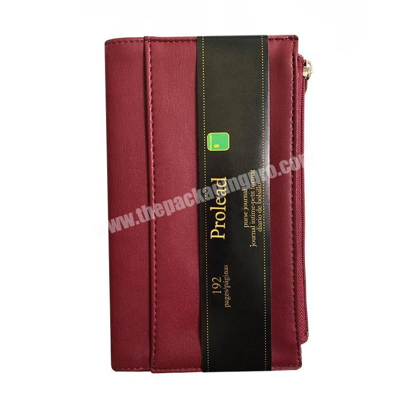 2020 Personalized Red PU Cover Custom Traveler Planner with Credit Card Holder