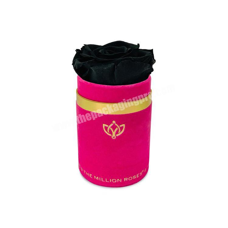 2020 Rose Gold Black Round Flower Rose BoxPreserved Flower Box