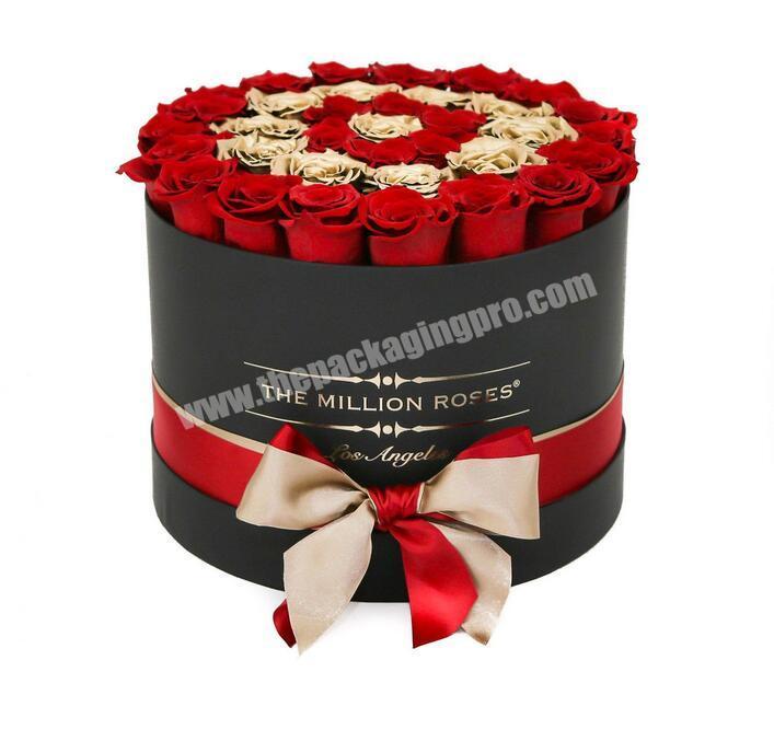 2020 Rose gold black round flower rose boxpreserved flower box