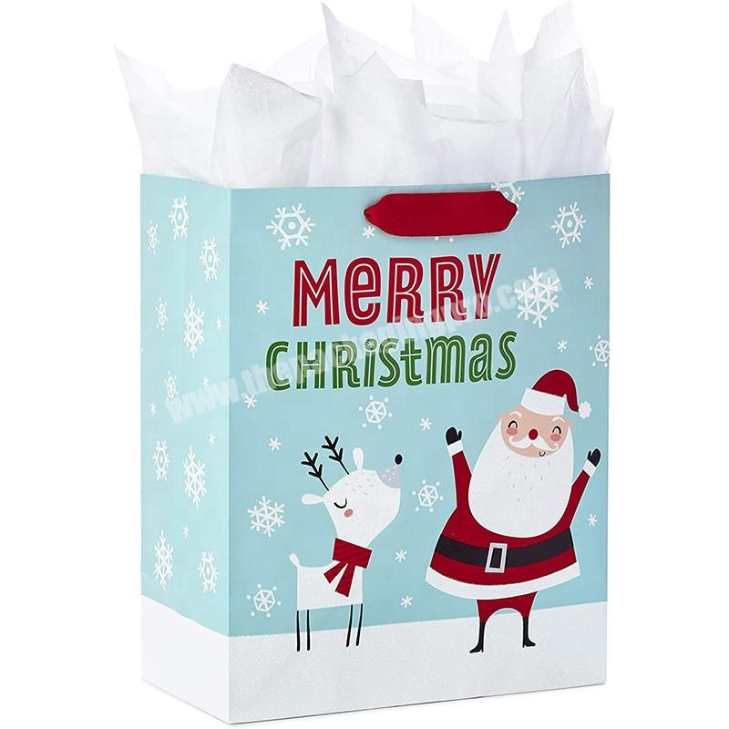 2020 trendy print funny creative christmas paper bag reusable gift packaging euro tote bags