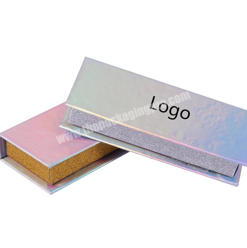 2020 Unique Design Laser Paper Elegant Cosmetic Beauty Makeup Magnetic Flip Eyelash Packaging Box