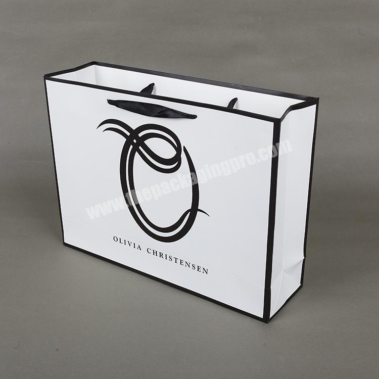 2020 White Full Printing Ribbon Paper Bags with Your Own Logo