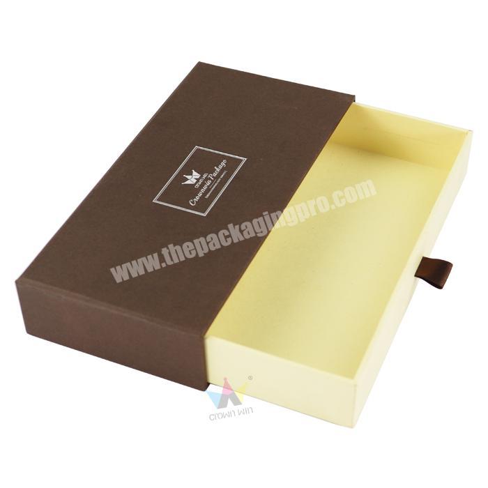 2020 Wholesale custom logo printing Packaging Cardboard Sliding Kraft drawer Style Fancy Matte white paper Gift Drawer Box