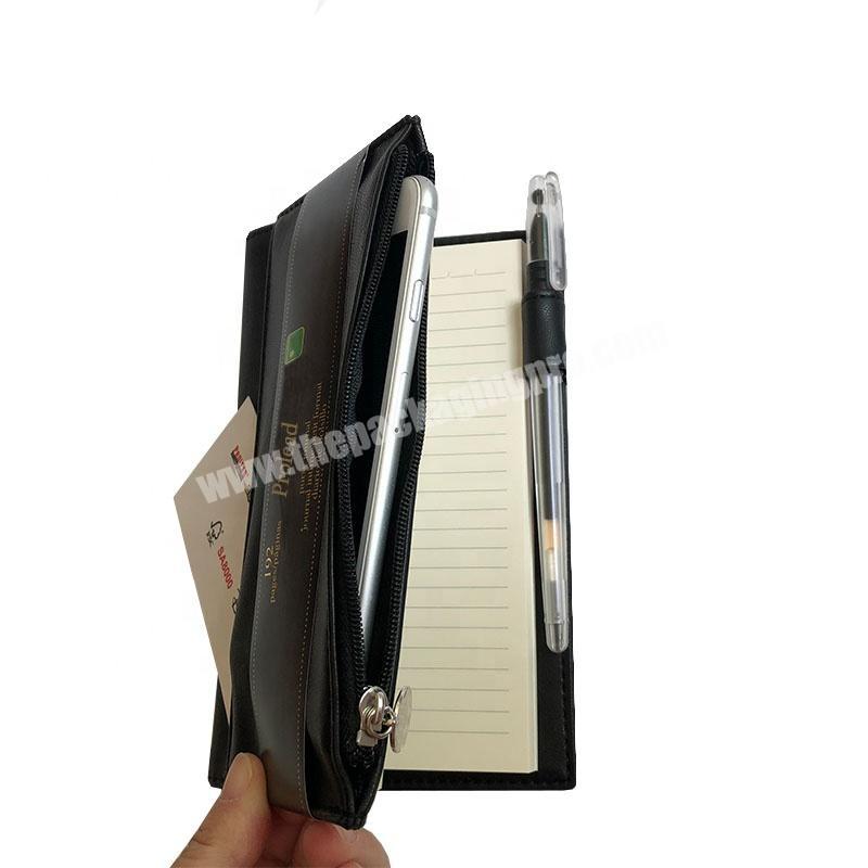 Manufacturer 2020 Wholesale Khaki PU leather Custom FSC paper Notebook journal with printing pen holder