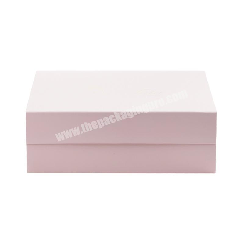 2020 wholesale new cardboard magnetic flap large pink folding gift box