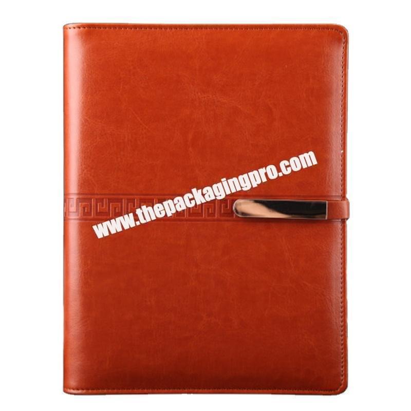 2021 Custom Multicolor Daily Agenda Organizer Planner Pen Loop Refillable Loose-Leaf Binding Academic Business Leather Notebook