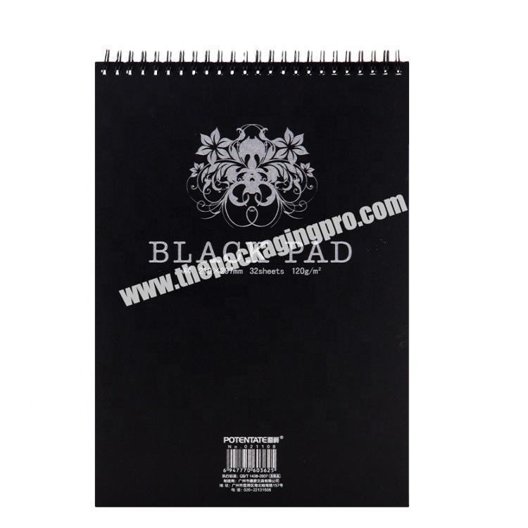 2021 new arrivals exquisite Simple Style Notebooks Wholesale Spiral Sketchbook Hardcover Black School Printing Original Notebook