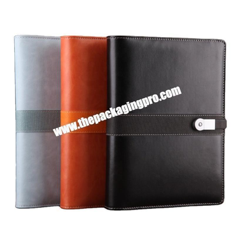 2021 New Design Journal Business Daily Weekly Monthly Agenda Diary Pen Loop USB Buckle Closure Planner PU Leather Notebook