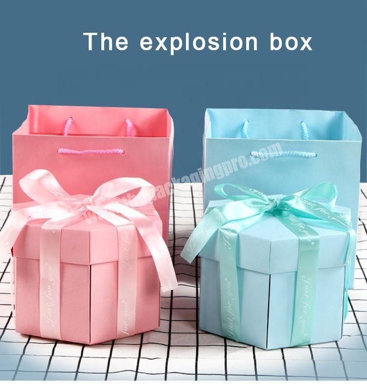 Handmade DIY Photo Albums Scrapbook Anniversary Birthday Gifts Photo Customization Paper Explosion Hexagonal Surprise Box