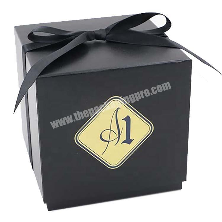 Black Cardboard Making Machine Paper Candle Box With Ribbon