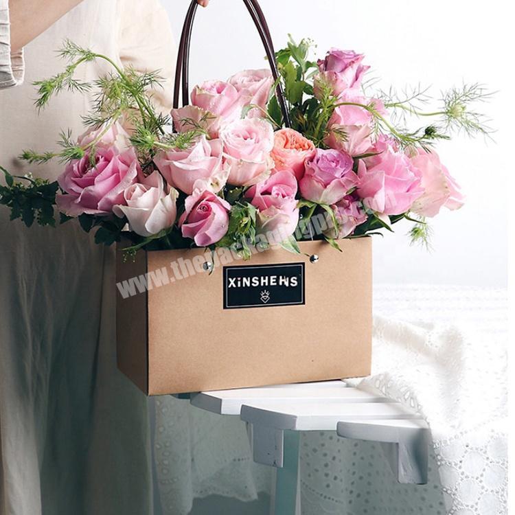 DIY Waterproof Bouquet Kraft Florist Paper Gift Bags Valentine's Day Rose Flower Wrapping Box