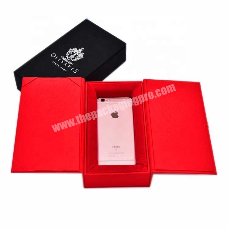 Fabric Red Gift Card Phone Box Packaging With Logo