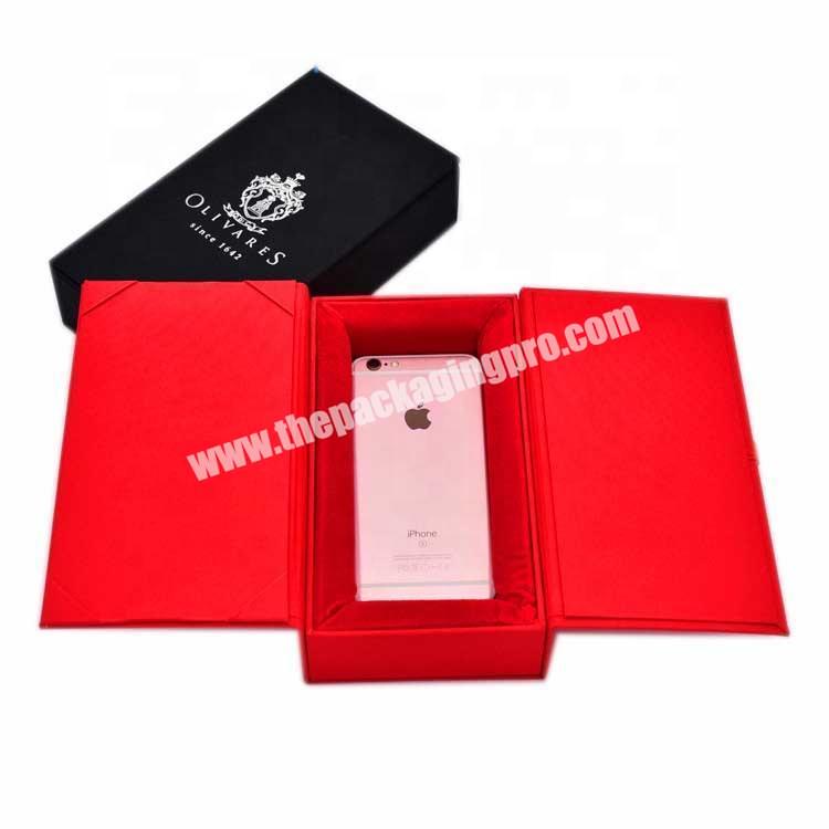 Fabric Red Gift Card Phone Box Packaging With Logo
