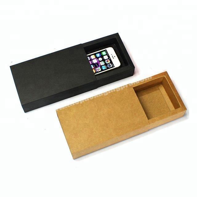 Recycled Kraft Paper Slide Open Drawer Mobile Phone Packaging Box