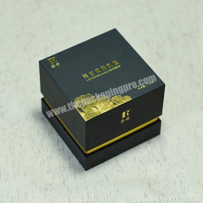Wholesale Eco Gift Packaging Box Black Skin Care Products Paperboard Shoulder Box with Customized Logo