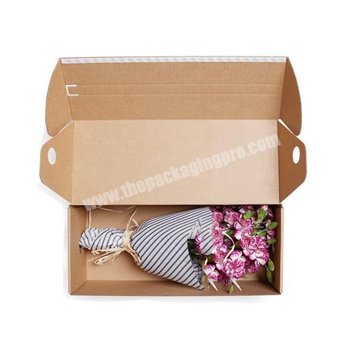 custom printed flower rose gift packaging box corrugated cardboard delivery box folding flower long shipping boxes