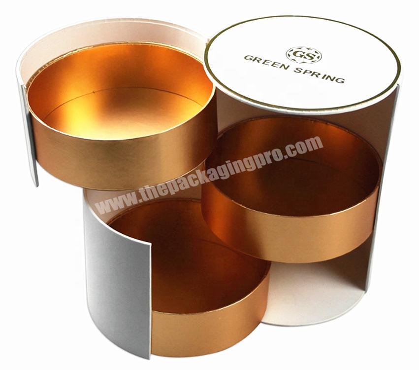 Custom design luxury fancy candle shape cosmetics tools set concealer foundation loose powder packing drawer tube gift paper box