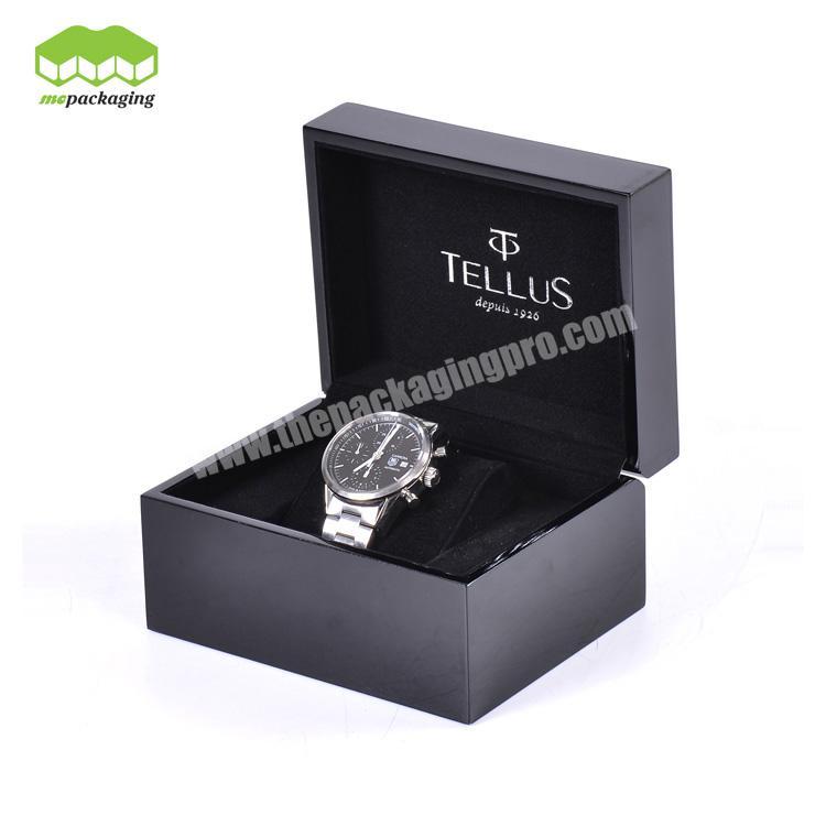 Black Branded Gift Watch Box OEM Wooden Boxes For Men Present