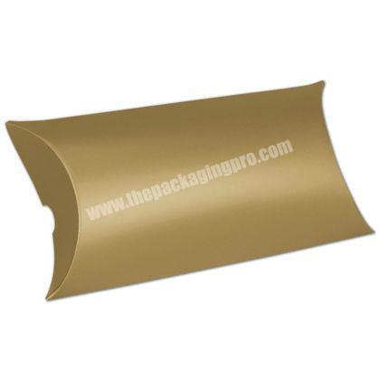 Customized golden cardboard pillow box for wedding candy packaging