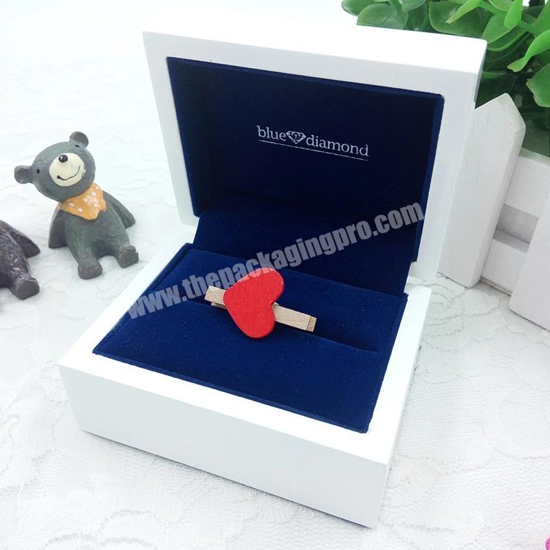 Wooden Jewelry Gift Small White Lacquered Slim Ring Box 2019